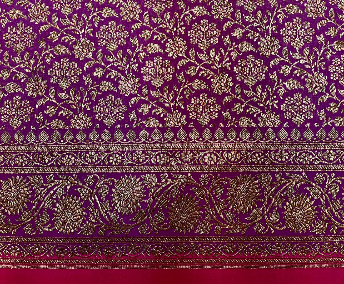 Purple Banaras Katan Intricate Allover Brocade Saree with Antique Zari Border and Pallu Design b0350ds