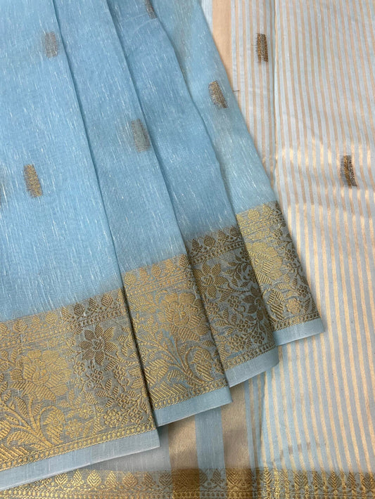 Fancy Raw Silk Saree with Intricate Border and Body Butta Design b0424ds