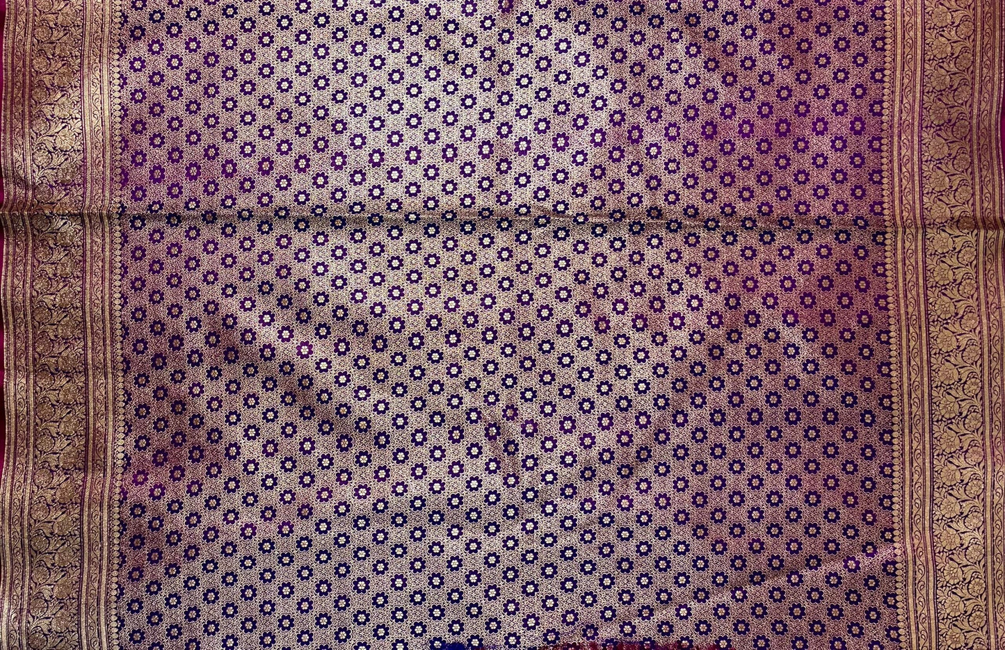 Royal Blue Banaras Katan Silk Saree with Body Butti and Border Design b0436ds