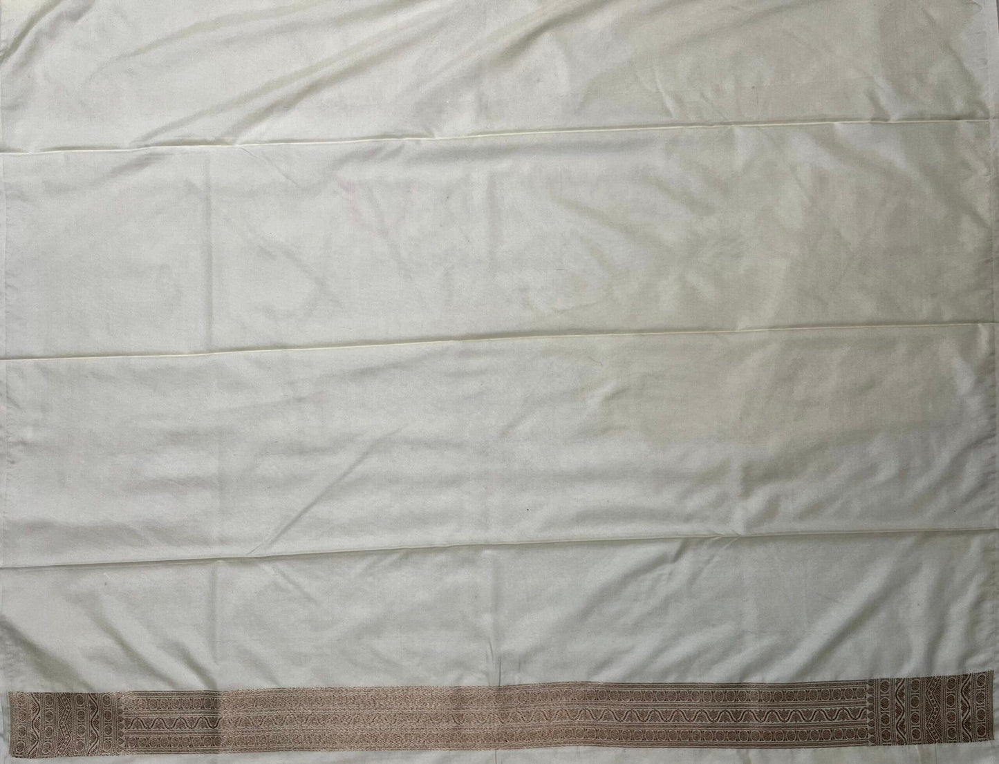 Beige Banaras Katan Intricate Allover Brocade Saree with Border and Pallu Design b0465ds
