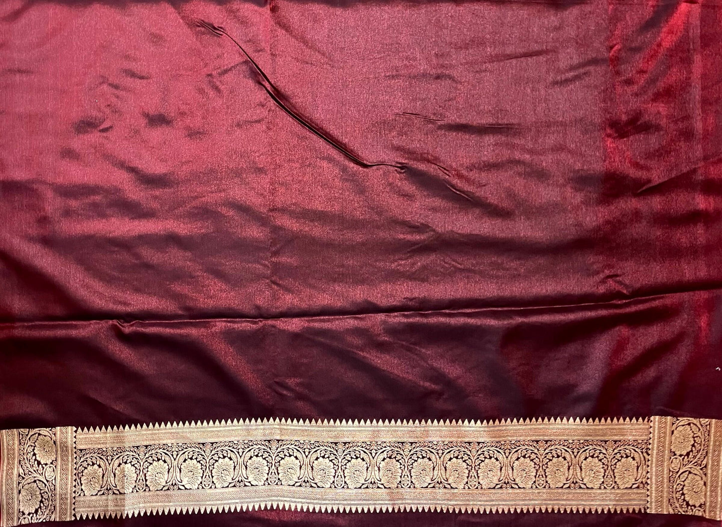 Maroon Banaras Katan Silk Saree with Body Butti Design b0473ds