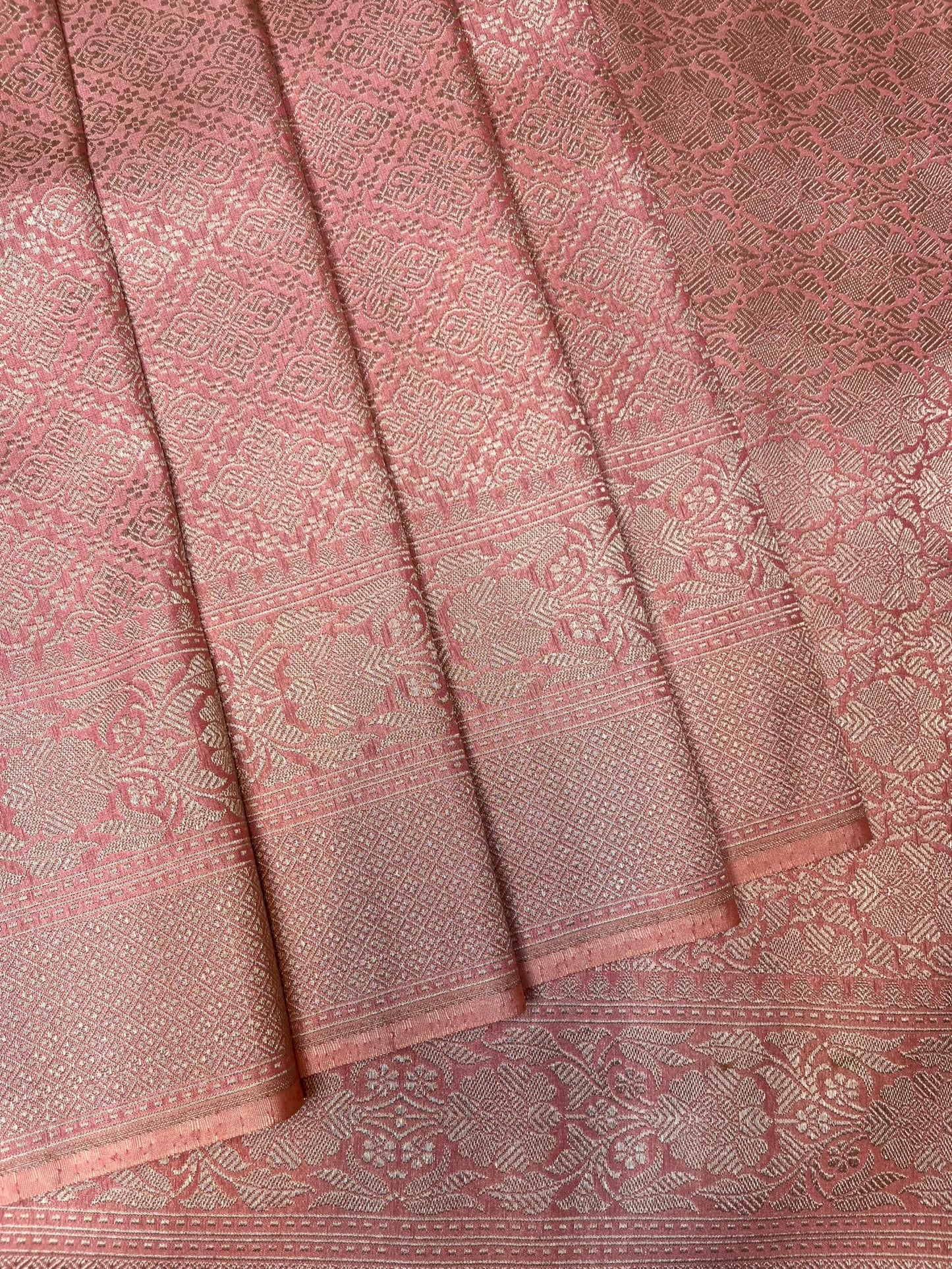 Pink Banaras Allover Brocade Saree with Border and Pallu Design b0497ds