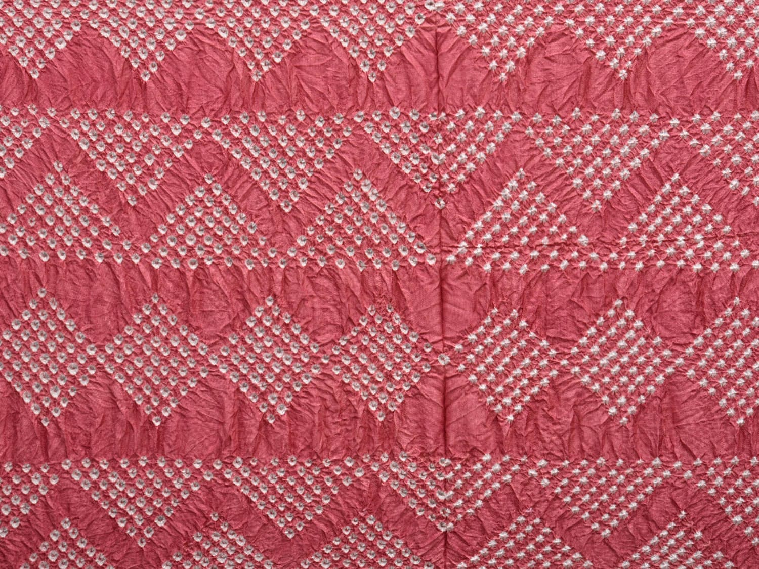 Baby Pink and Red Bandhani Kanchipuram Silk Handloom Dupatta with Border Design ds2693