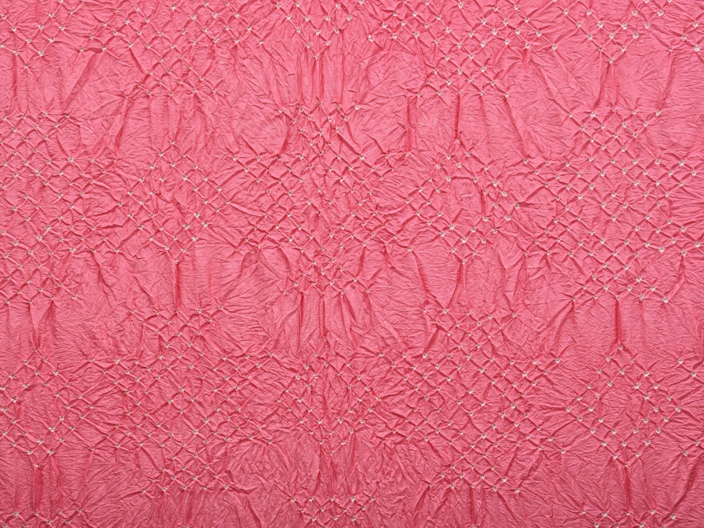 Baby Pink and Red Bandhani Kanchipuram Silk Handloom Saree with Border Design bn0378