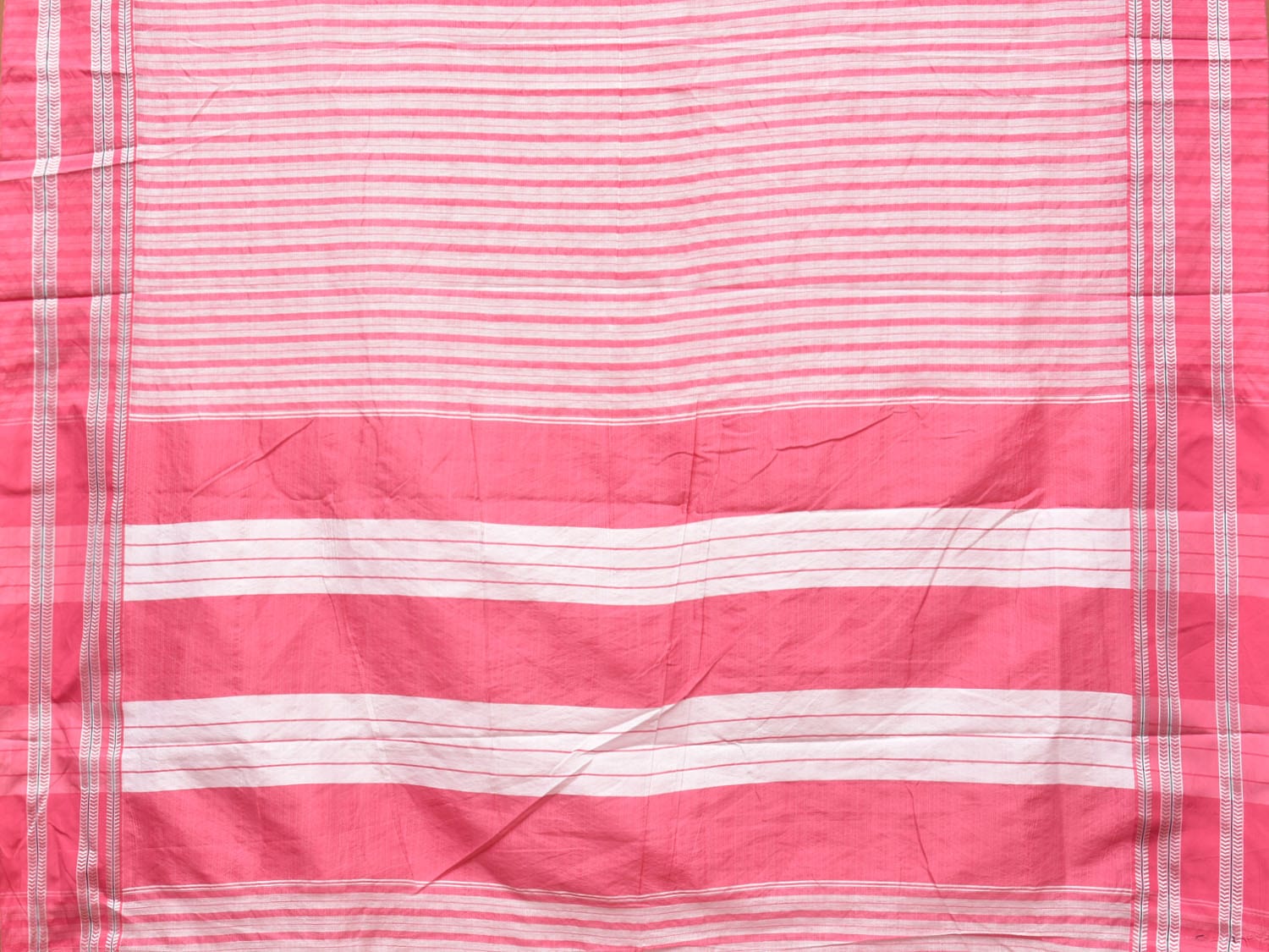 Baby Pink Bamboo Cotton Saree with Strips Design No Blouse bc0181