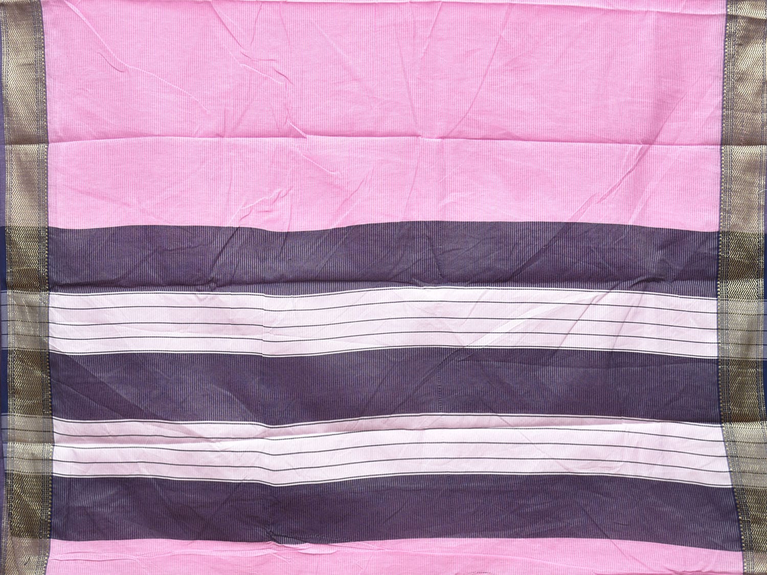 Baby Pink Bamboo Cotton Saree with Strips Design No Blouse bc0187