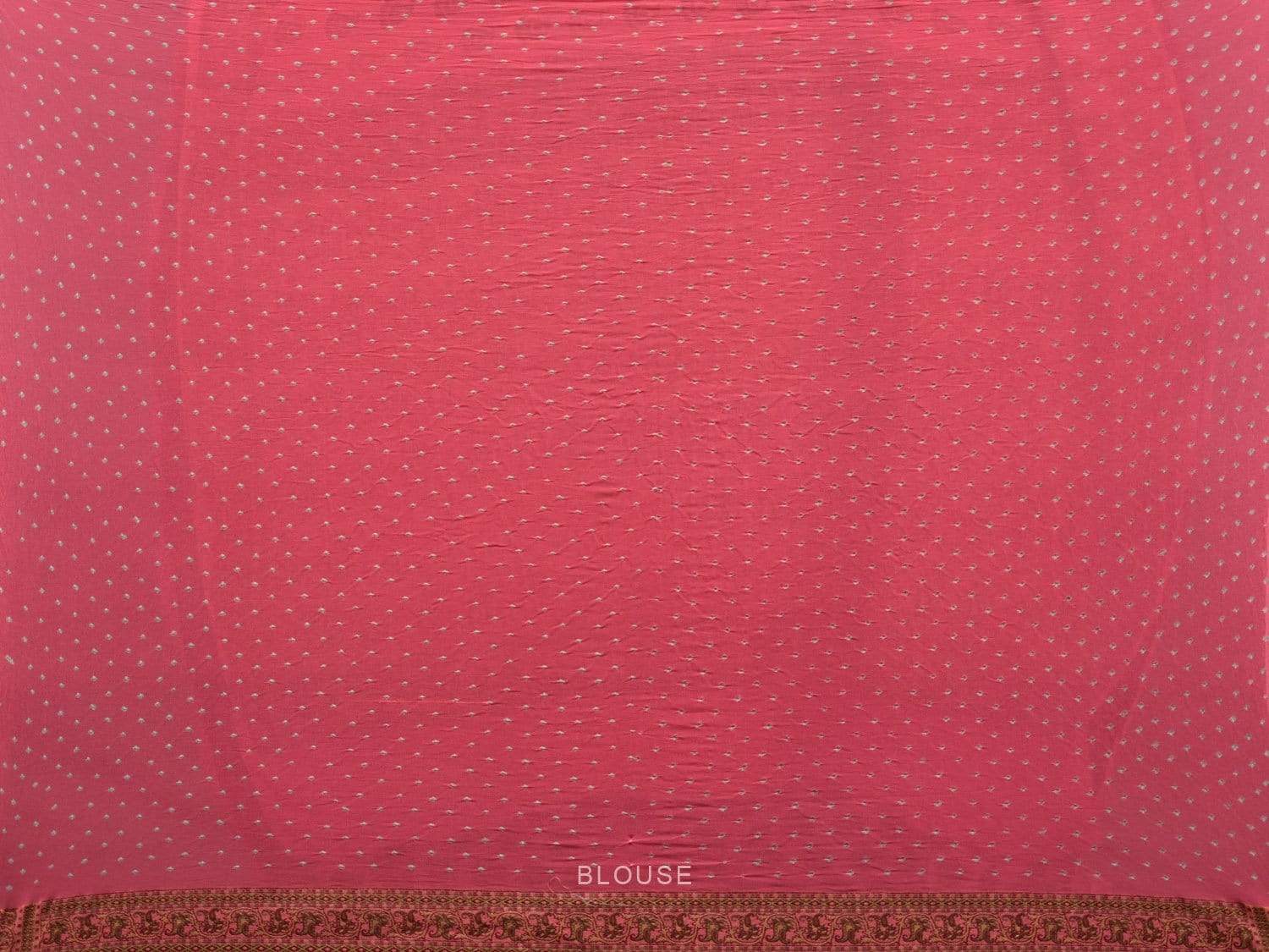 Baby Pink Bandhani Banaras Silk Handloom Saree with Body Buta and Mango Border Design bn0239
