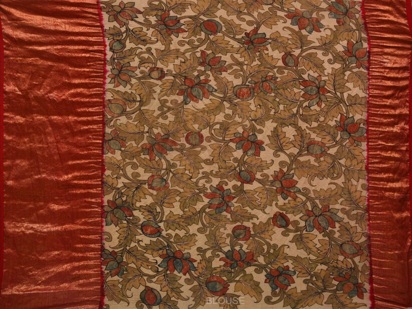 Baby Pink Bandhani Kanchipuram Silk Handloom Saree with Kalamkari Pallu and Blouse Design bn0393