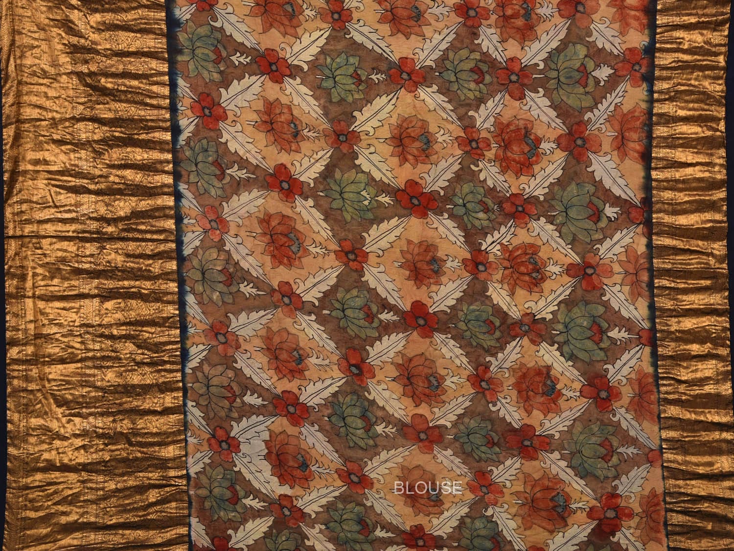 Baby Pink Bandhani Kanchipuram Silk Handloom Saree with Kalamkari Pallu and Blouse Design bn0470