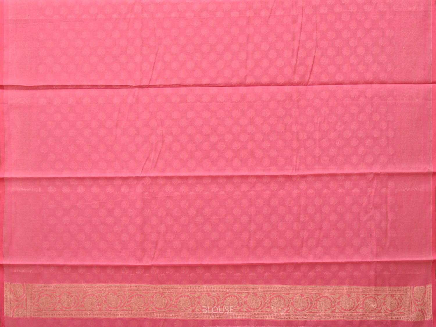 Baby Pink Cut Work Cotton Silk Saree with All Over Banaras Design o0396