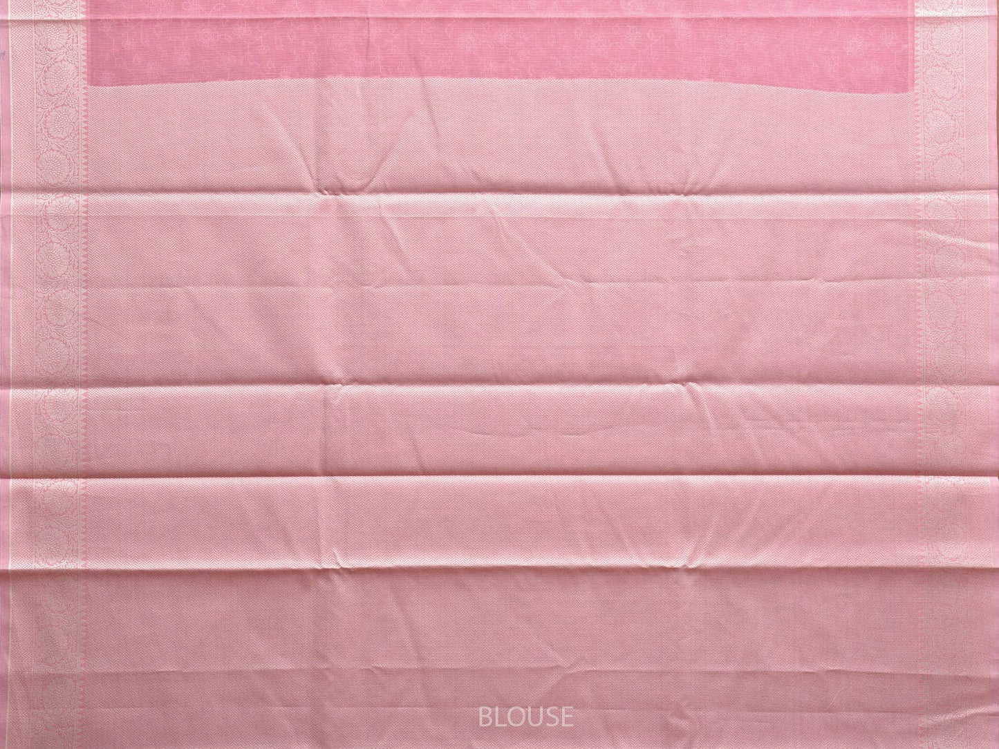 Baby Pink Dhakai Jamdani Cotton Viscose Saree with Floral Embroidary Design dj0084
