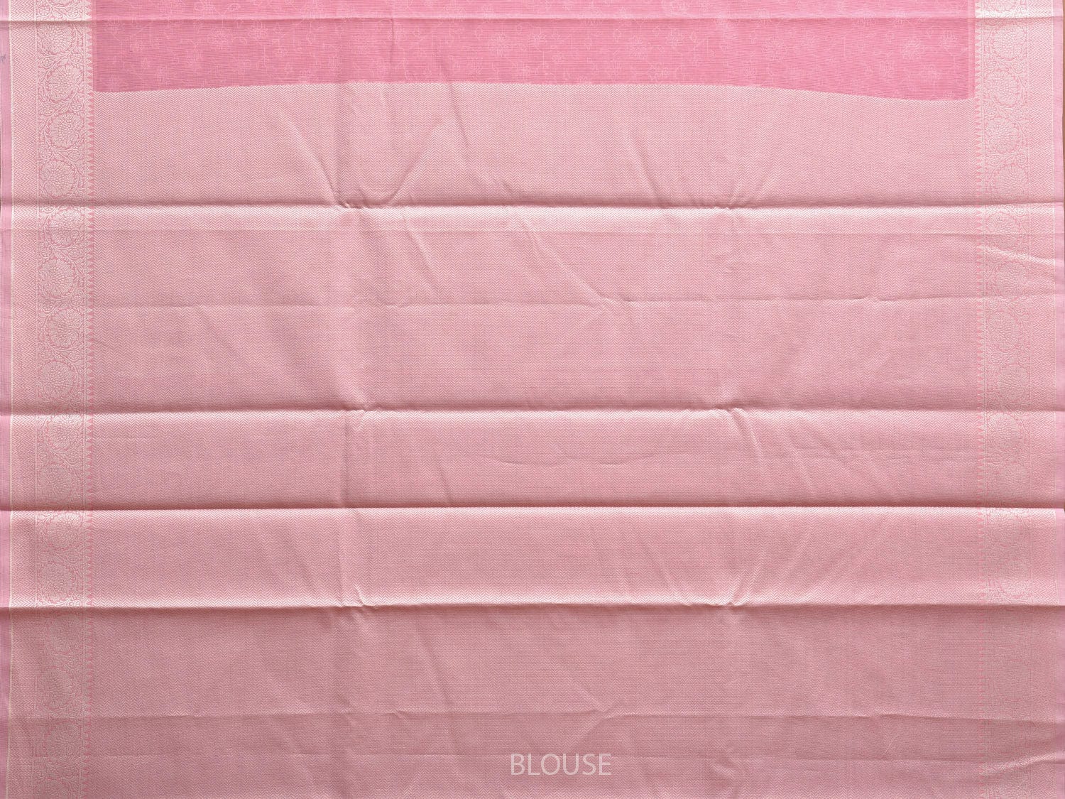 Baby Pink Dhakai Jamdani Cotton Viscose Saree with Floral Embroidary Design dj0084
