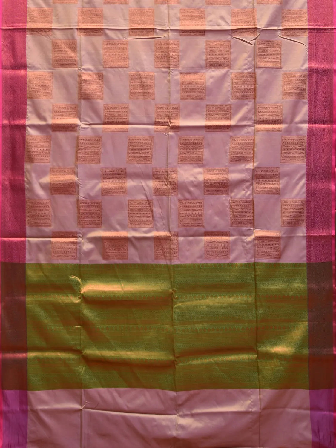 Baby Pink Katan Silk Saree with Border and Body Butta Design b0067ds