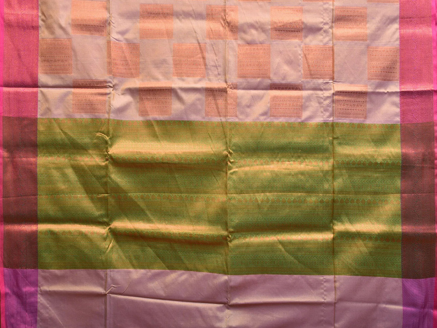 Baby Pink Katan Silk Saree with Border and Body Butta Design b0067ds