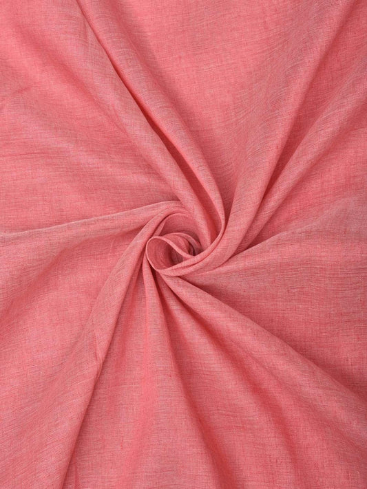 Baby Pink Khadi Cotton Handloom 2.5mts Plain Fabric f0177