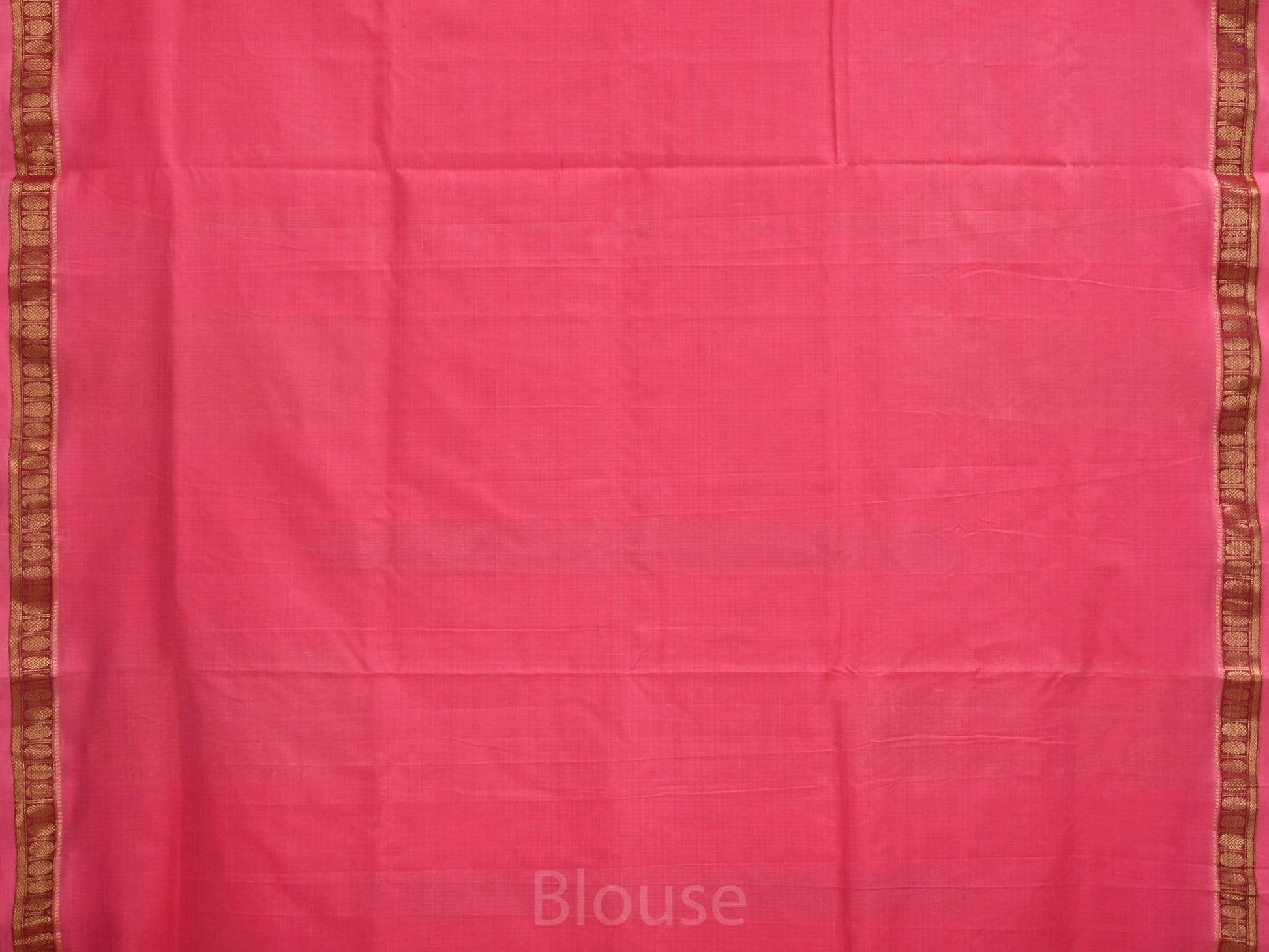 Baby Pink Khadi Cotton Handloom Saree with Doby Border and Zari Strips Pallu Design kh0426