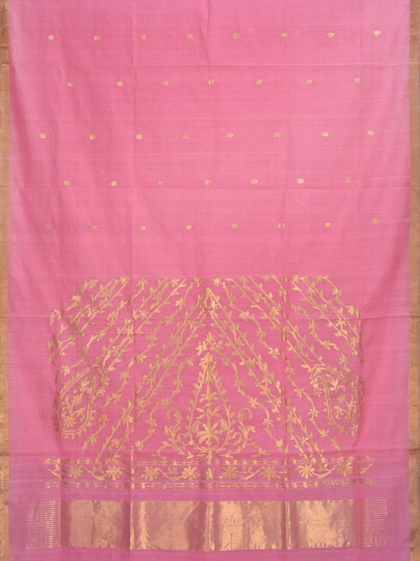 Baby Pink Khadi Cotton Handloom Saree with Pallu Design kh0420