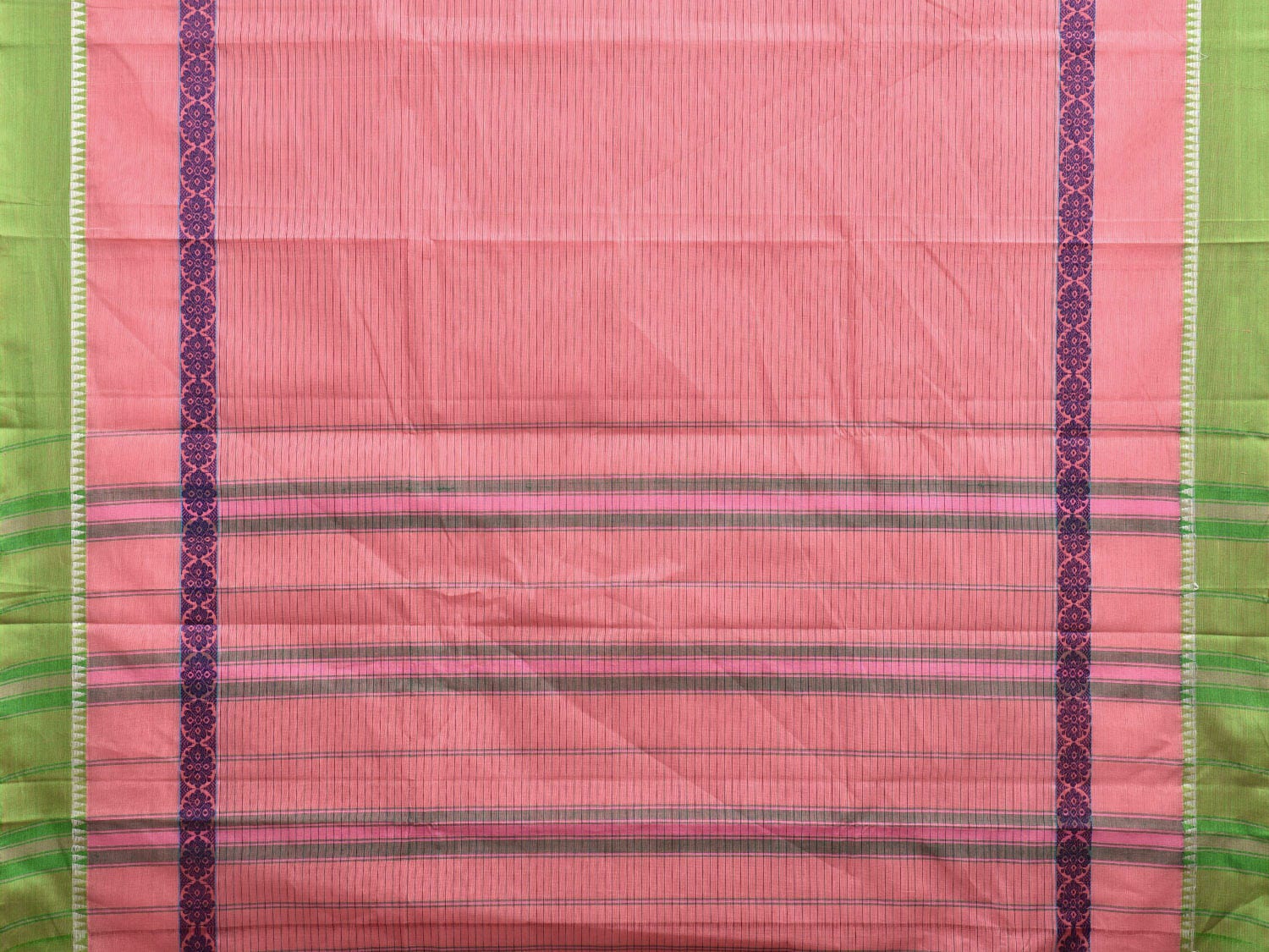 Baby Pink Narayanpet Cotton Handloom Saree with Big Border Design No Blouse np0950
