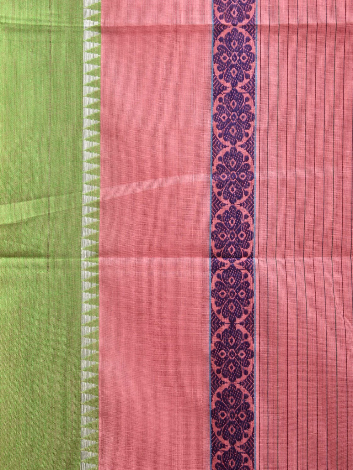 Baby Pink Narayanpet Cotton Handloom Saree with Big Border Design No Blouse np0950