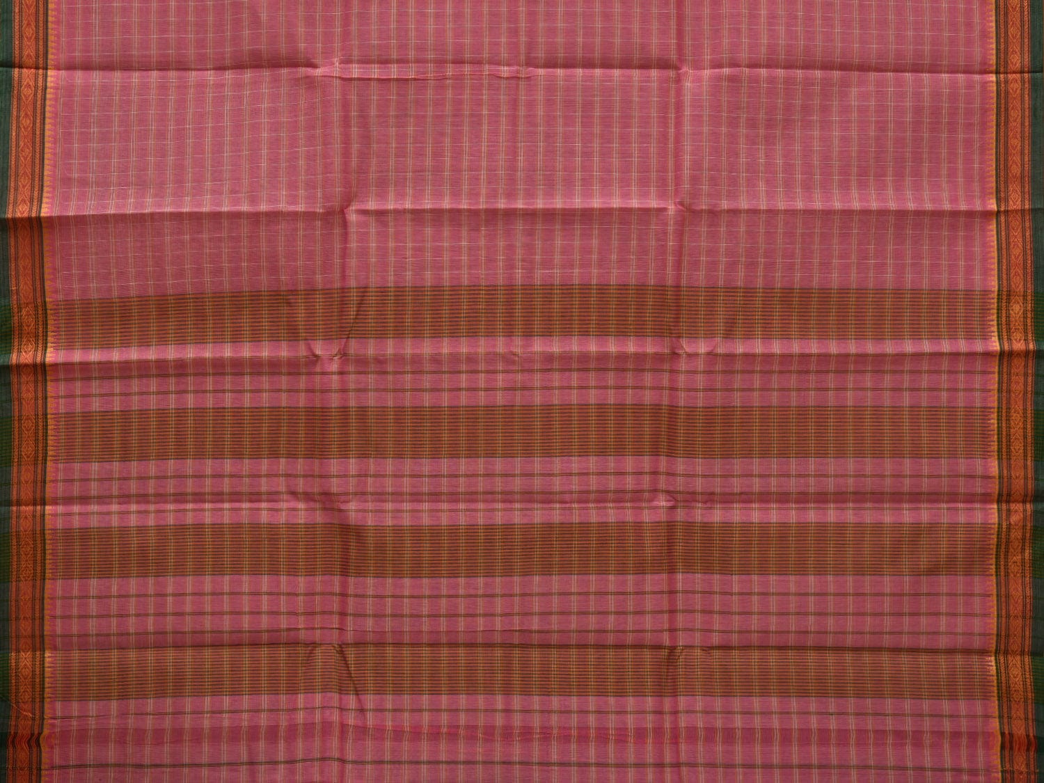 Baby Pink Narayanpet Cotton Handloom Saree with Check Design No Blouse np0599