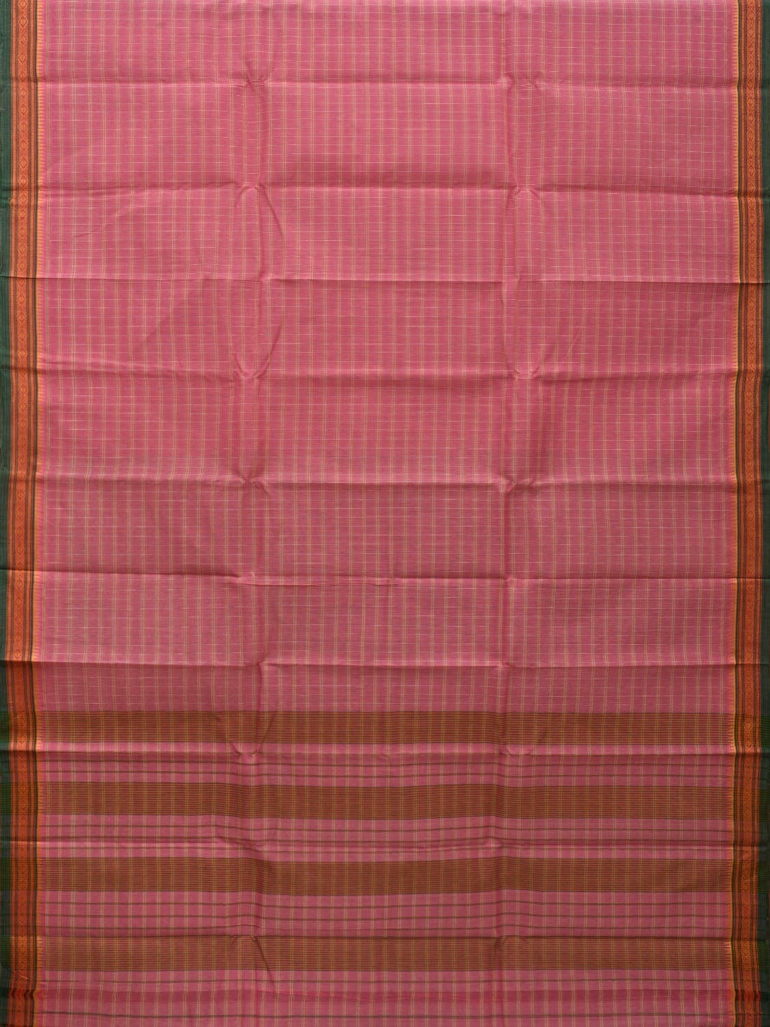 Baby Pink Narayanpet Cotton Handloom Saree with Check Design No Blouse np0599