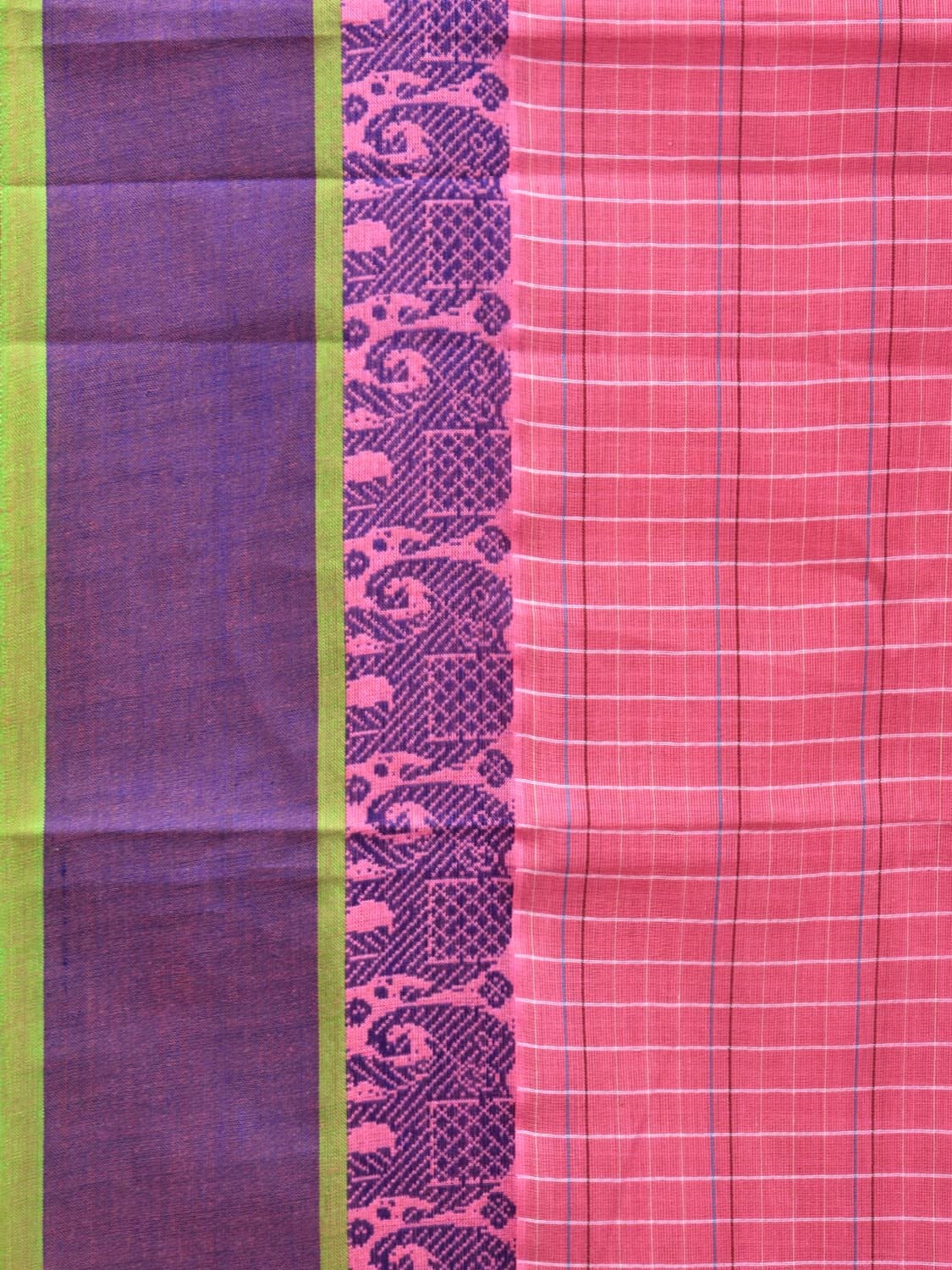 Baby Pink Narayanpet Cotton Handloom Saree with Elephant Border Design No Blouse np0748