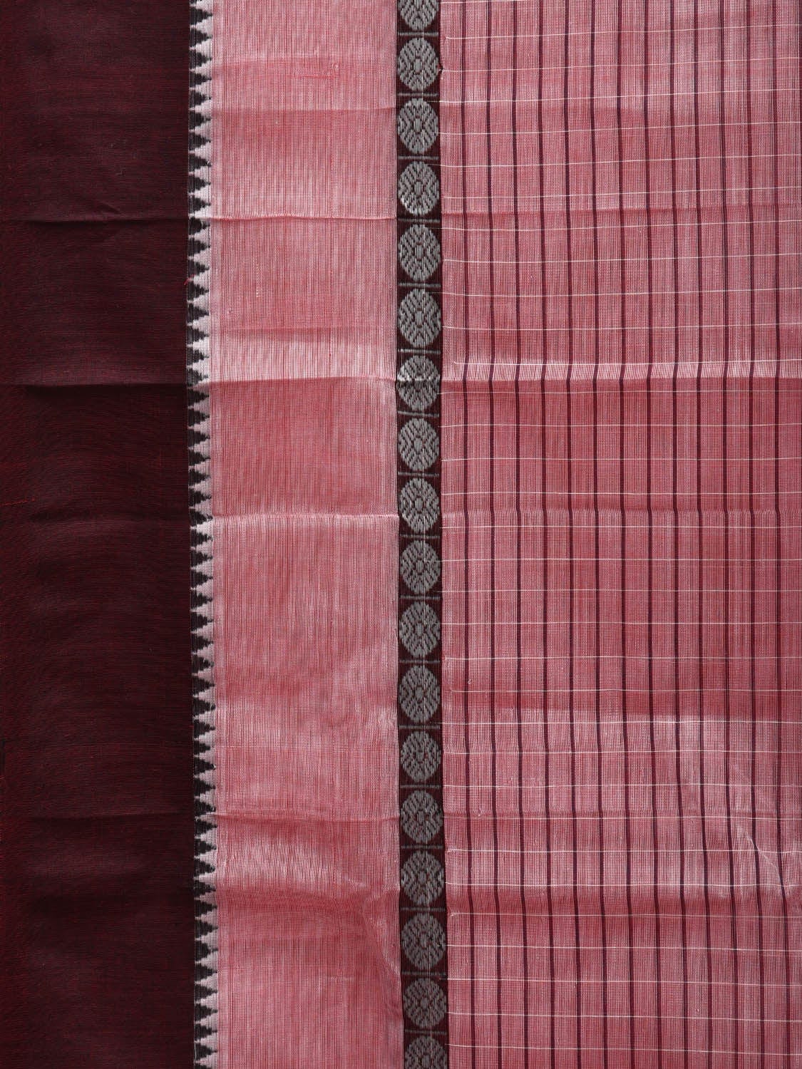 Baby Pink Narayanpet Cotton Handloom Saree with Strips Design No Blouse np0520