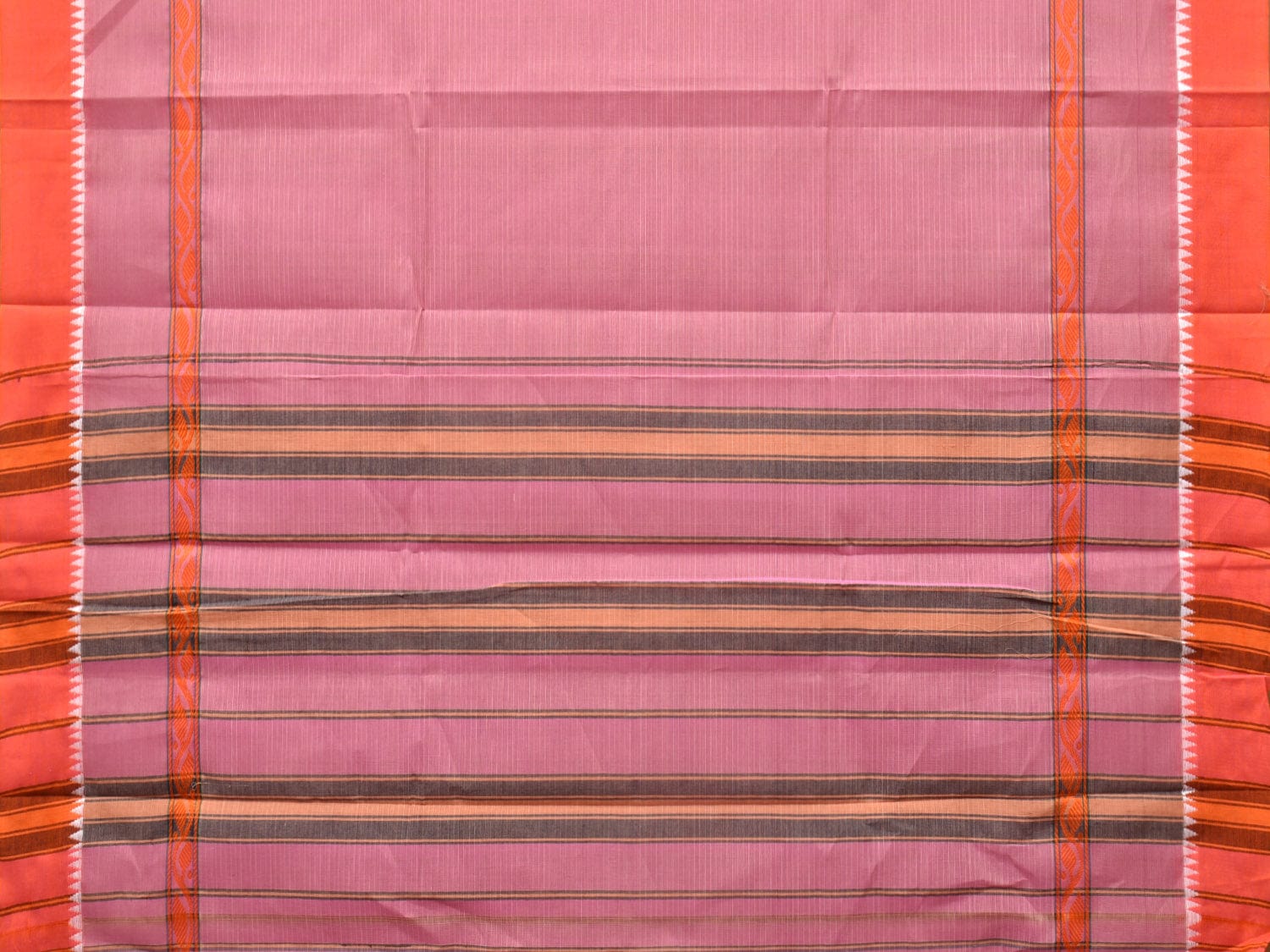 Baby Pink Narayanpet Cotton Handloom Saree with Strips Design No Blouse np0768