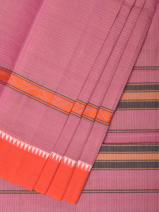 Baby Pink Narayanpet Cotton Handloom Saree with Strips Design No Blouse np0768