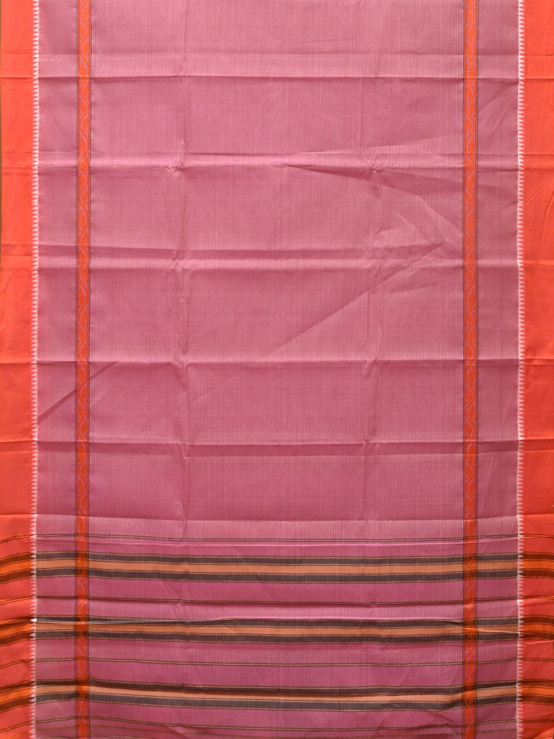 Baby Pink Narayanpet Cotton Handloom Saree with Strips Design No Blouse np0768