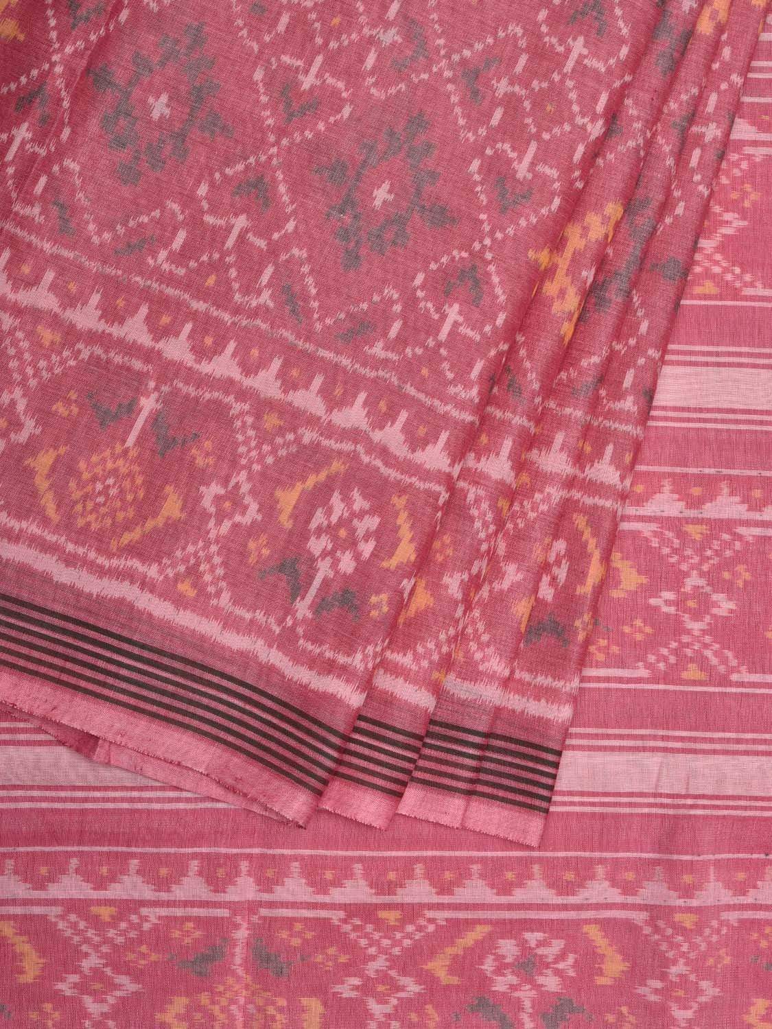 Baby Pink Pochampally Ikat Cotton Handloom Saree with All Over Body Design i0641