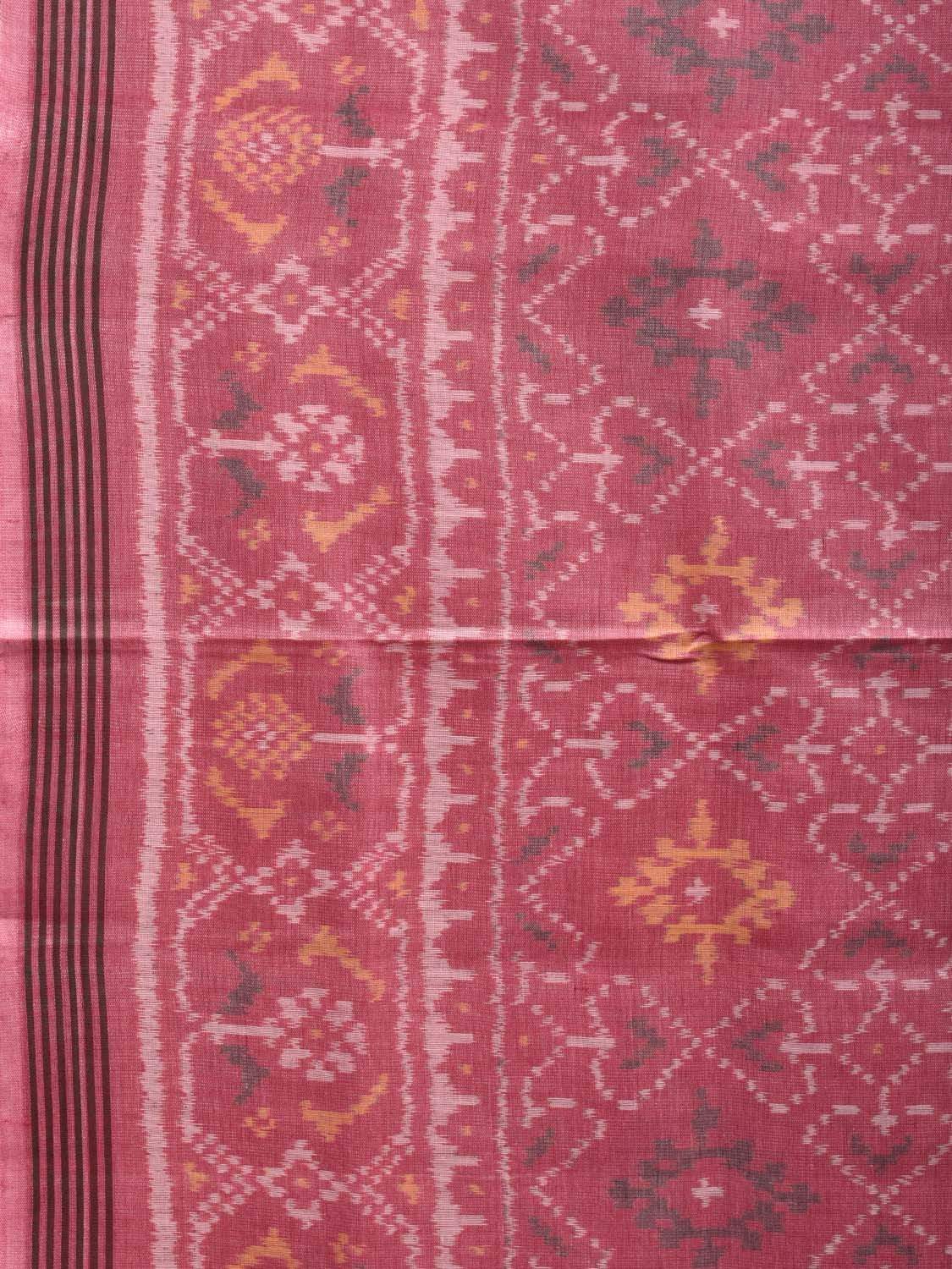 Baby Pink Pochampally Ikat Cotton Handloom Saree with All Over Body Design i0641