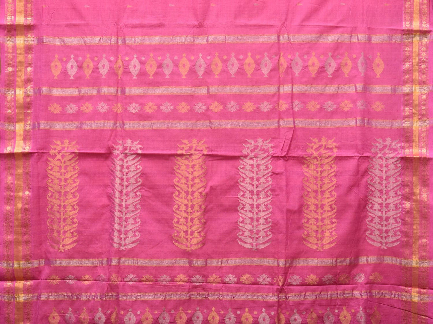 Baby Pink Uppada Cotton Handloom Saree with Karpur Pallu Design u2133