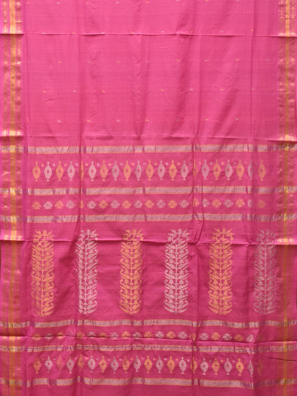 Baby Pink Uppada Cotton Handloom Saree with Karpur Pallu Design u2133