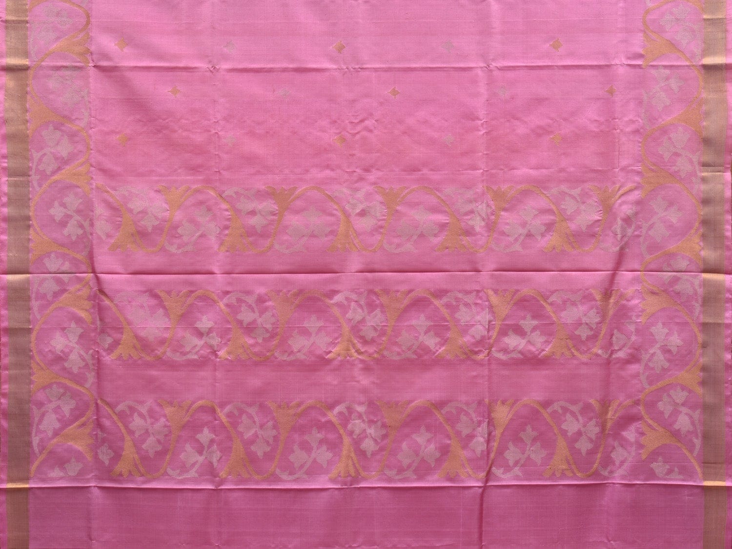 Baby Pink Uppada Silk Handloom Saree with Border Design u1842