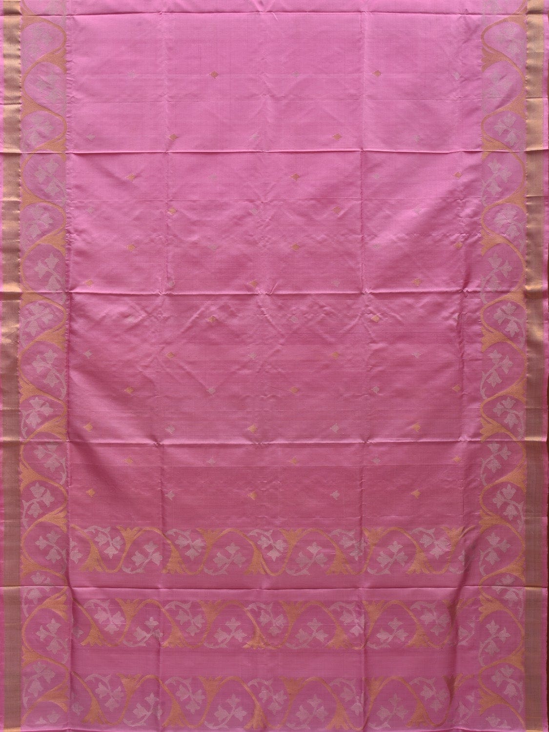 Baby Pink Uppada Silk Handloom Saree with Border Design u1842