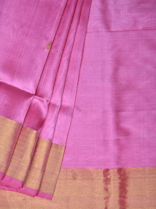 Baby Pink Uppada Silk Handloom Saree with Corner Mango Pallu Design u1607