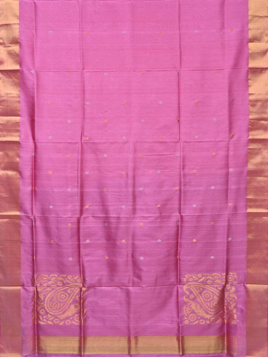 Baby Pink Uppada Silk Handloom Saree with Corner Mango Pallu Design u1607