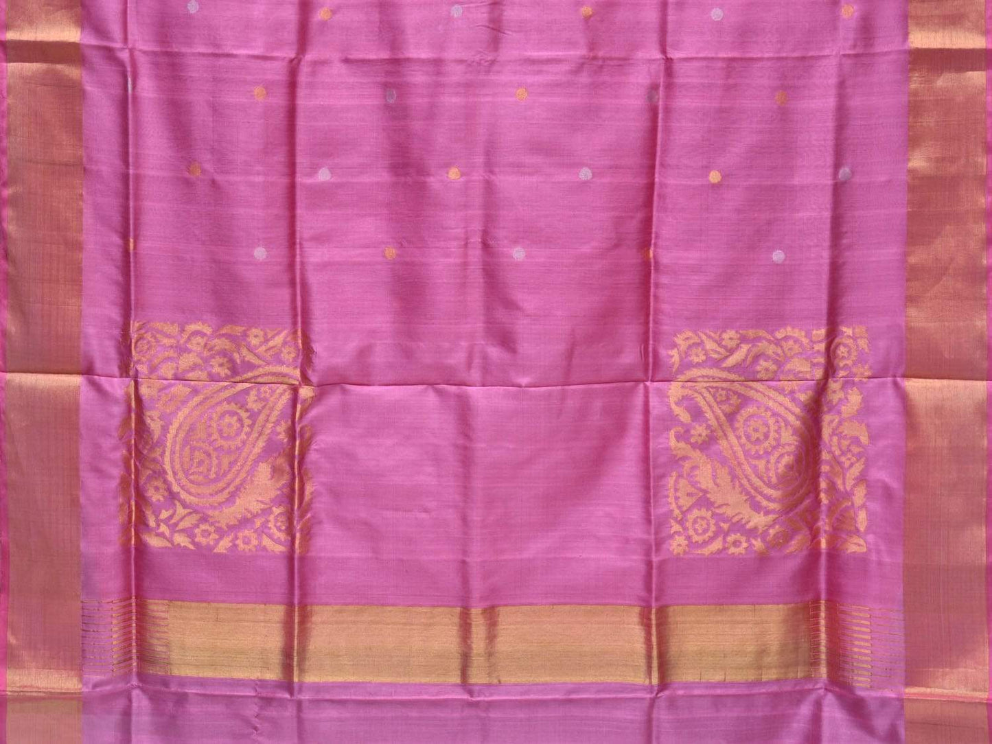 Baby Pink Uppada Silk Handloom Saree with Corner Mango Pallu Design u1607