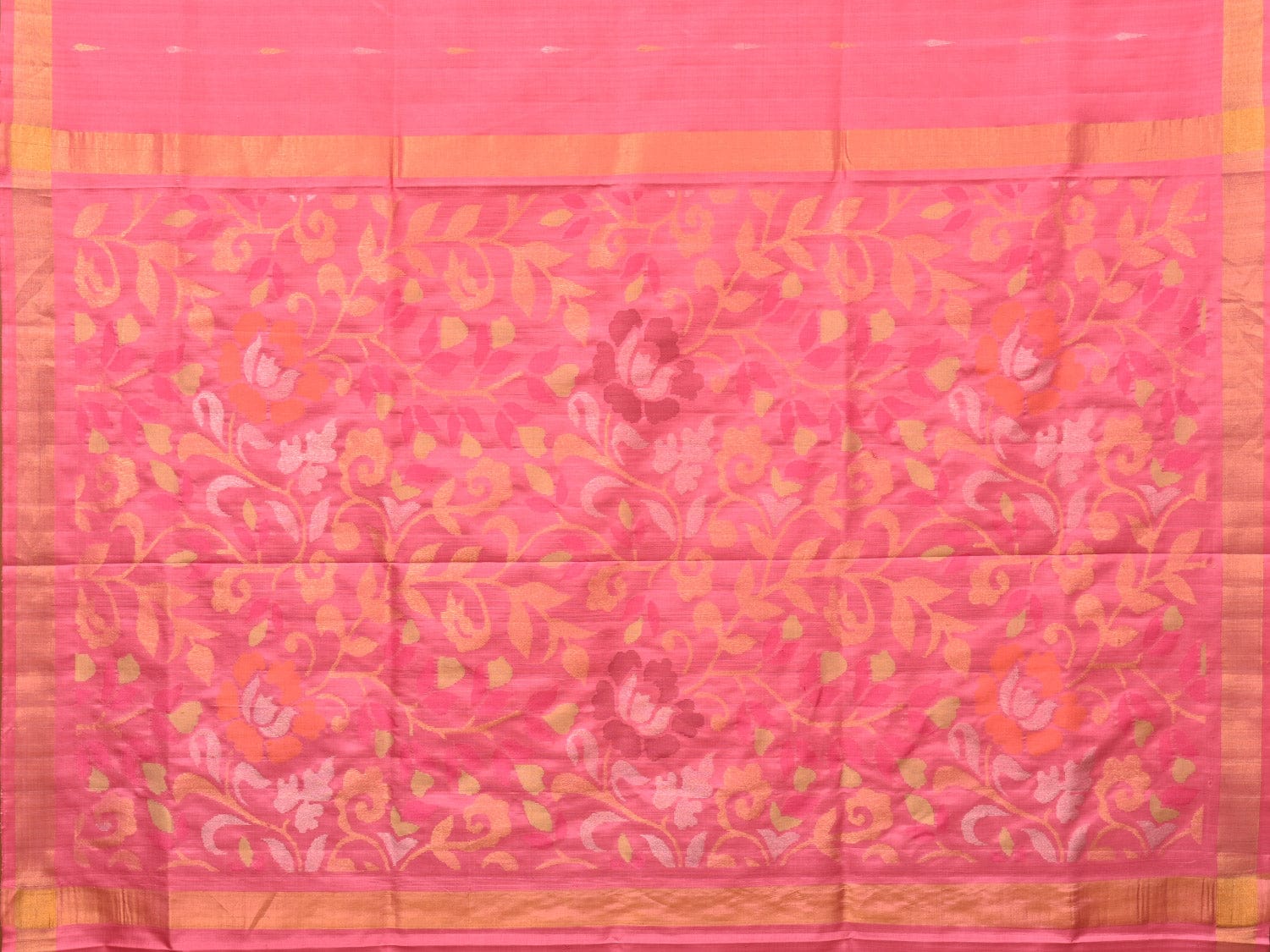 Baby Pink Uppada Silk Handloom Saree with Floral Pallu Design u2013