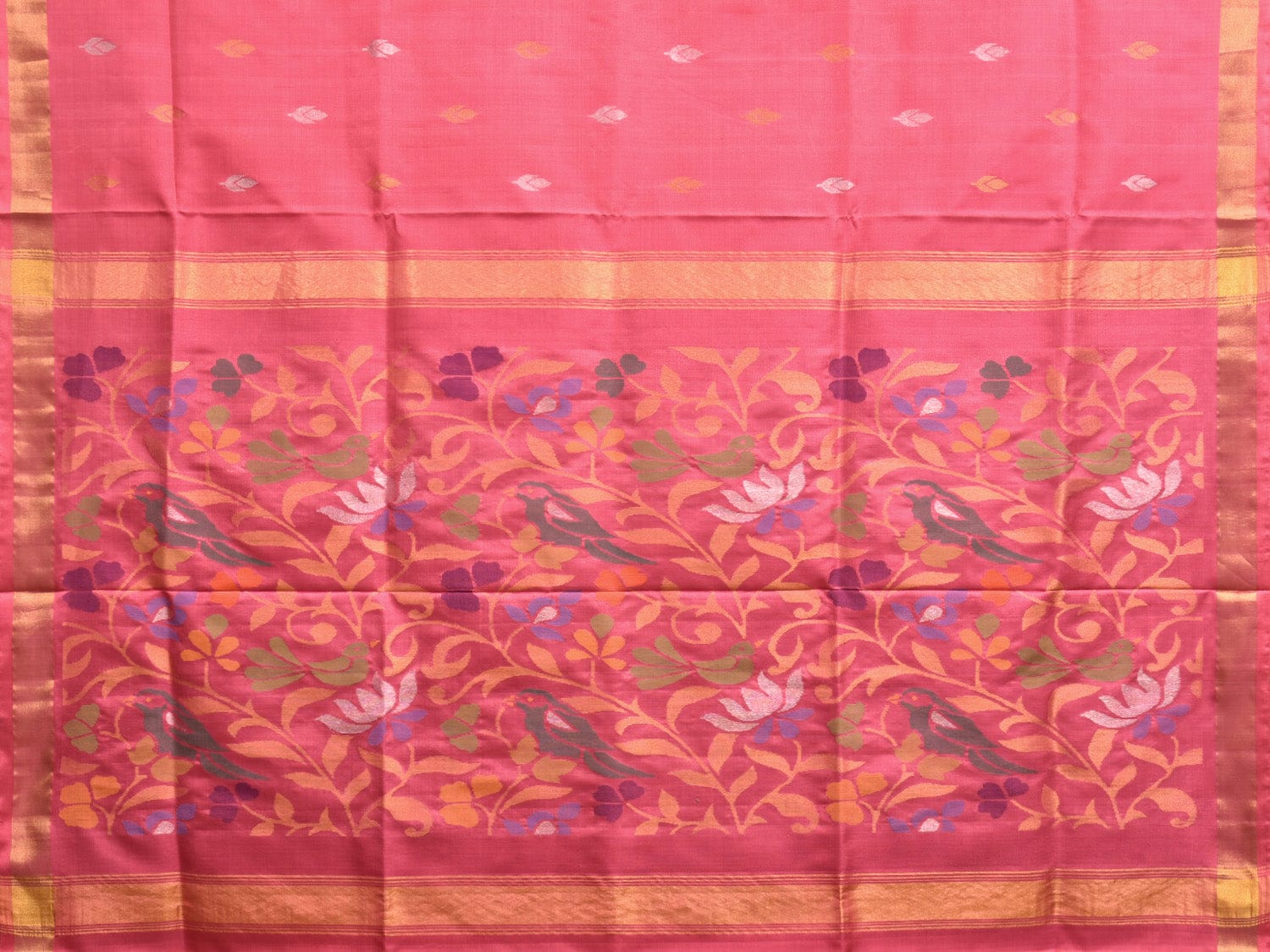 Baby Pink Uppada Silk Handloom Saree with Floral Pallu Design u2224