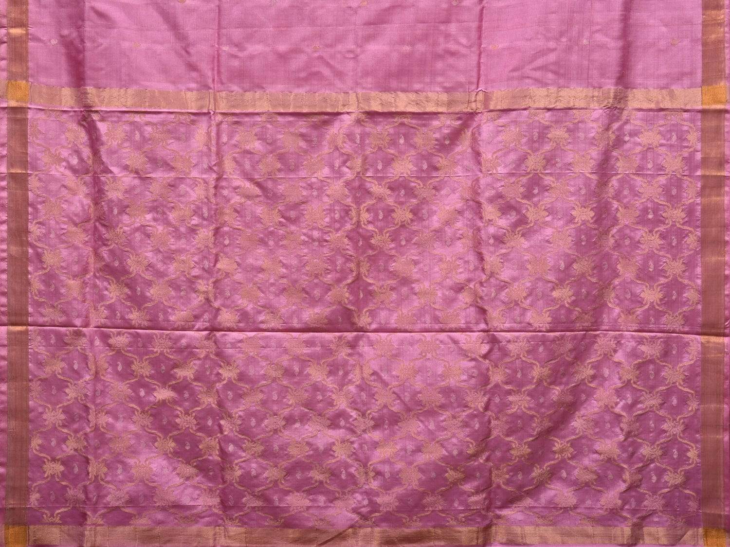 Baby Pink Uppada Silk Handloom Saree with Grill Pallu Design u1779