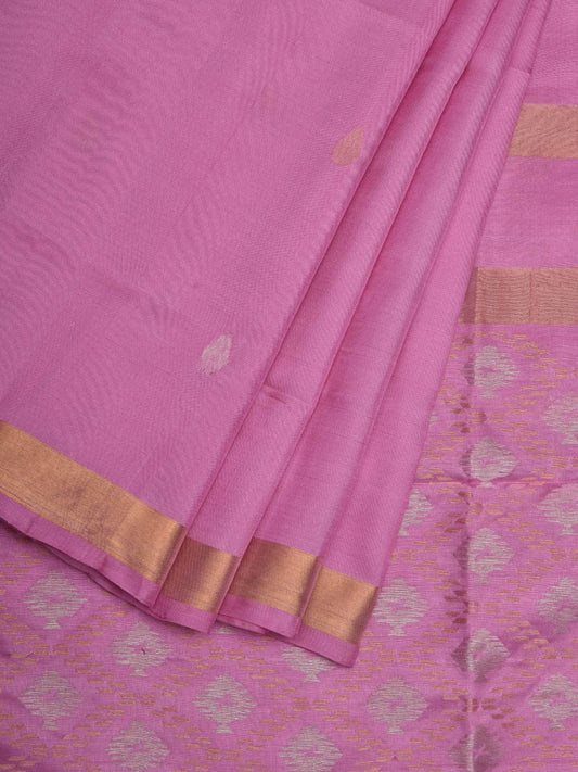 Baby Pink Uppada Silk Handloom Saree with Hamsa and Grill Pallu Design u1878