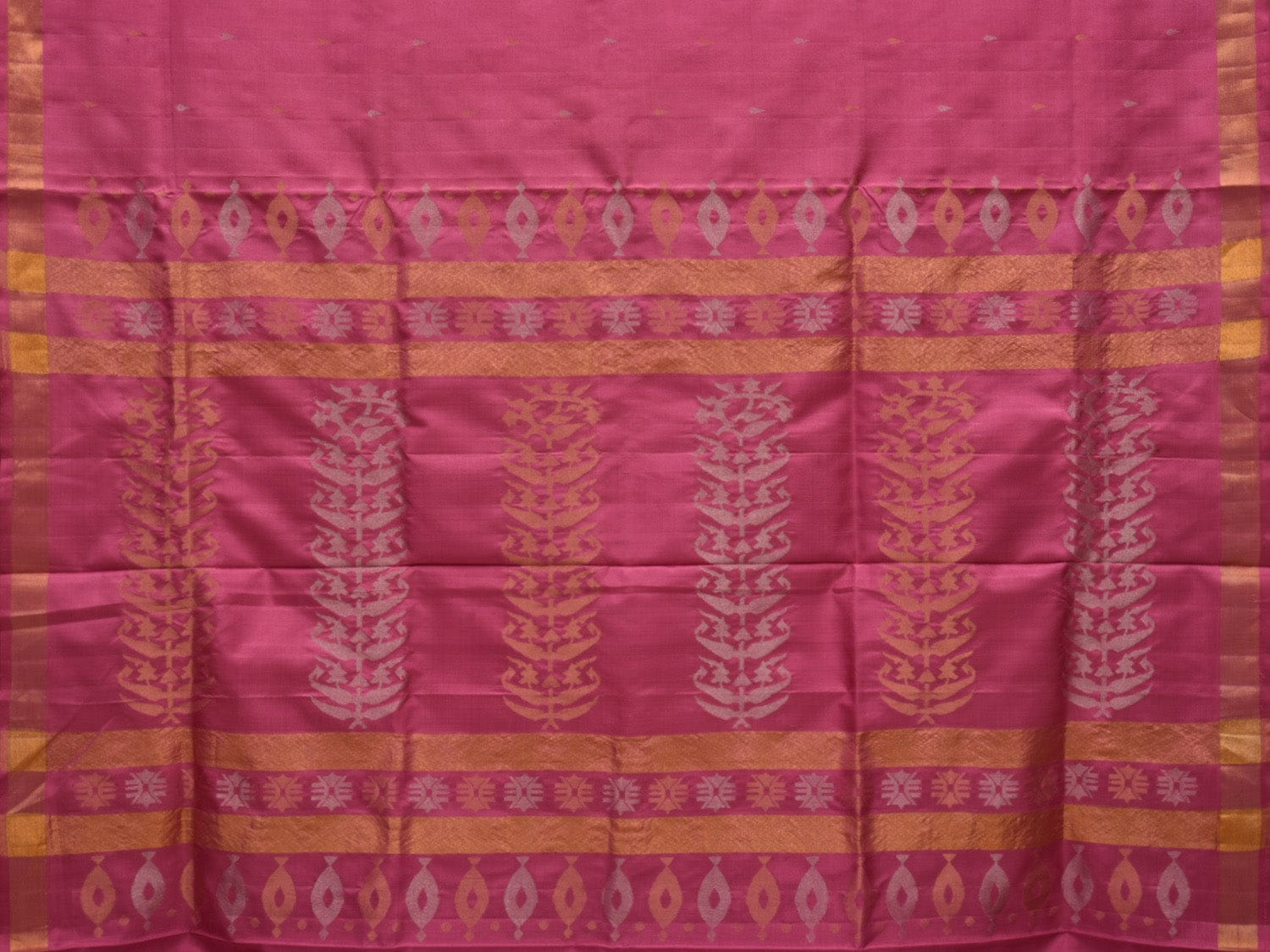 Baby Pink Uppada Silk Handloom Saree with Karpur Pallu Design u1937