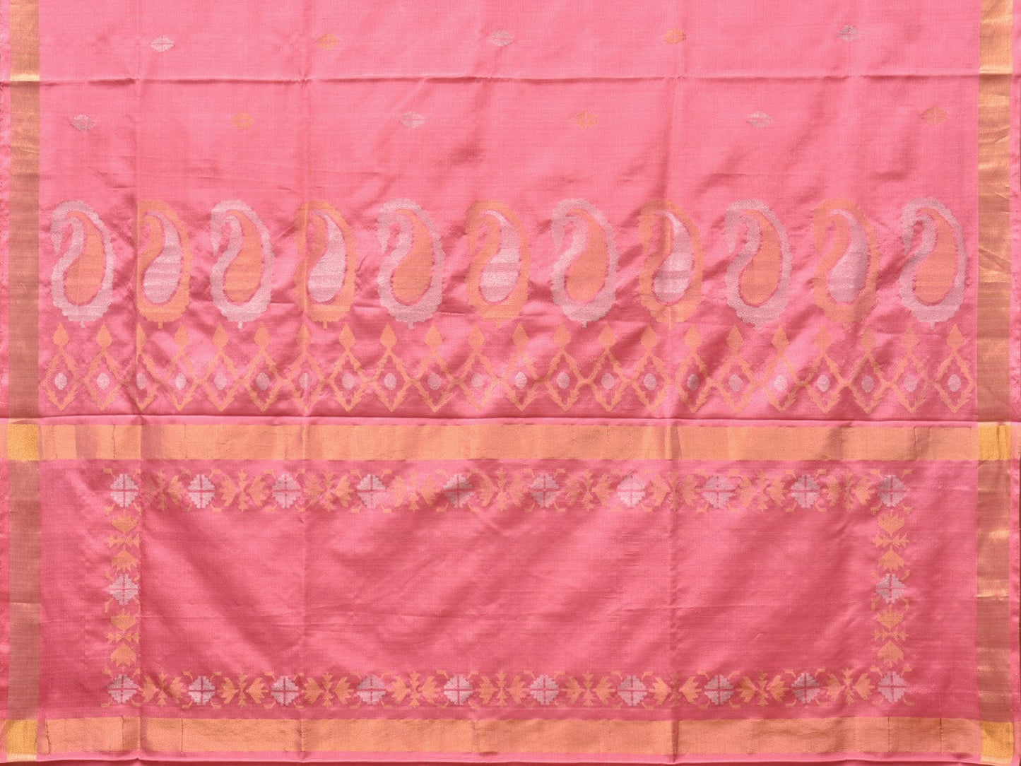 Baby Pink Uppada Silk Handloom Saree with Mango Pallu Design u2168