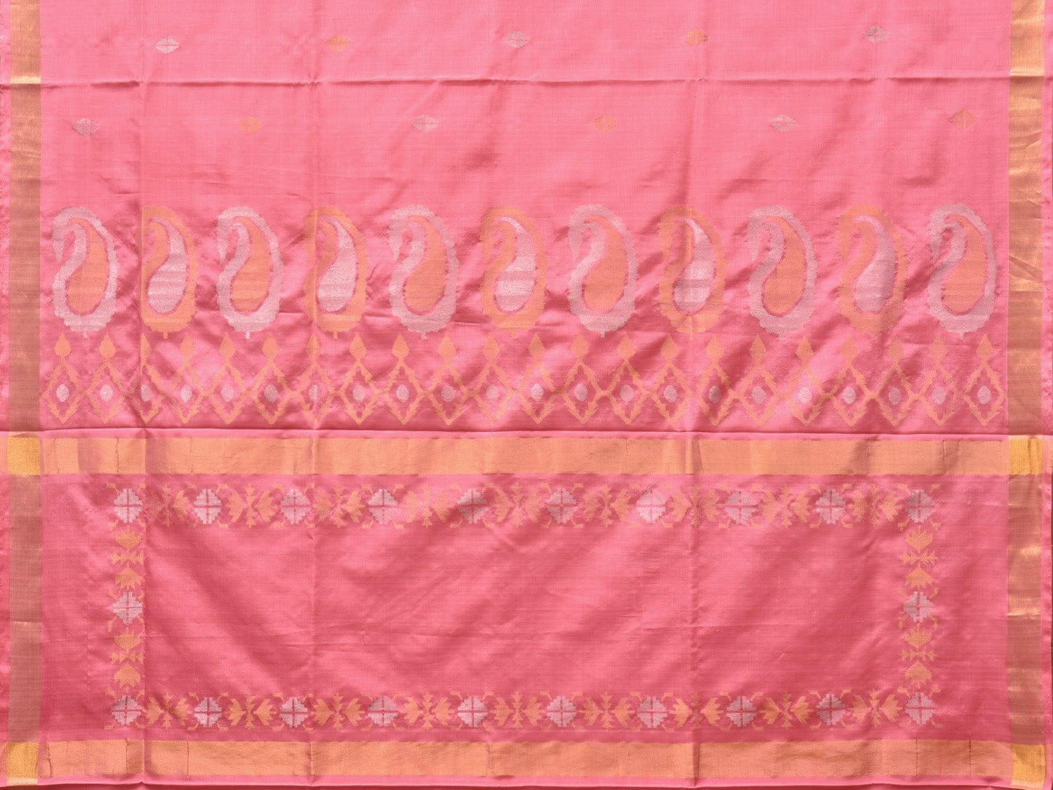 Baby Pink Uppada Silk Handloom Saree with Mango Pallu Design u2168
