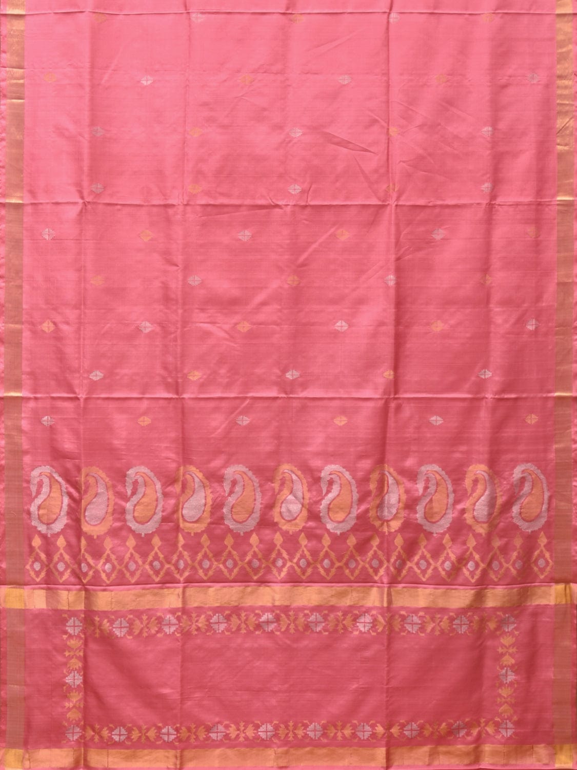Baby Pink Uppada Silk Handloom Saree with Mango Pallu Design u2168