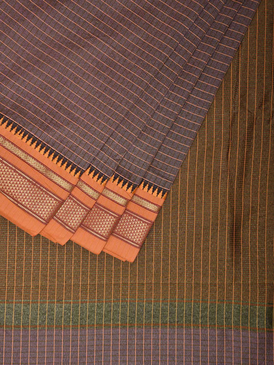 Onion pink and Mustard Bamboo Cotton Viscose Silk Saree with Checks Design No Blouse bc0484