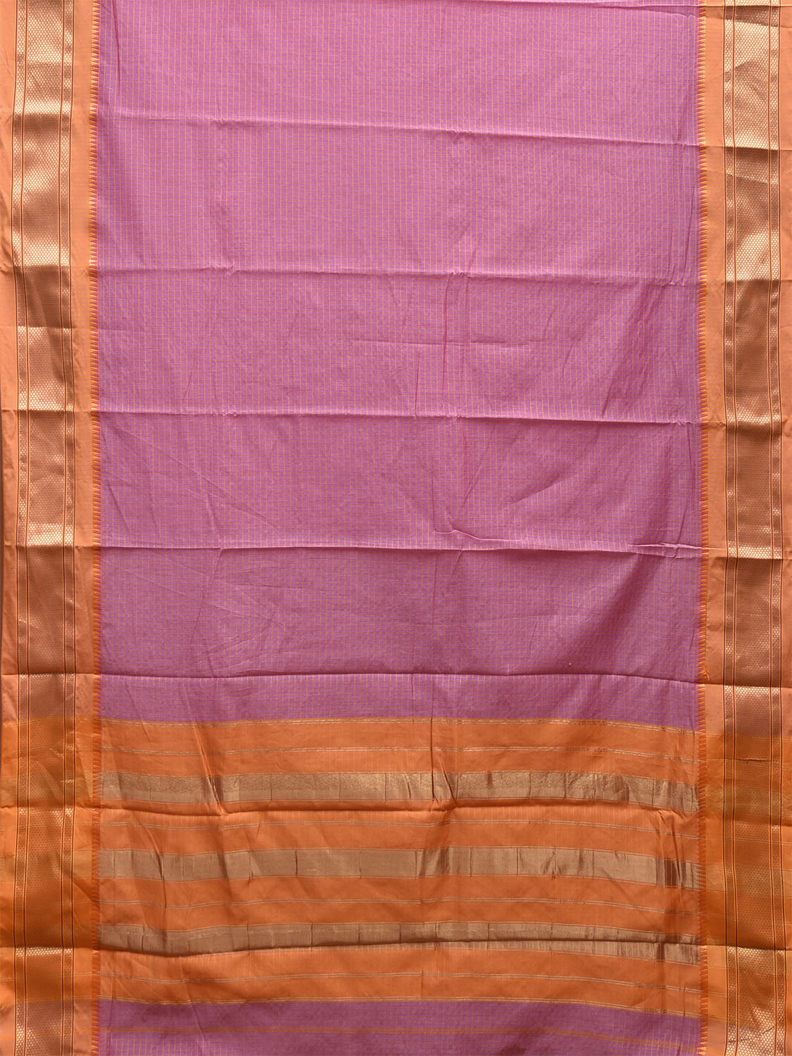 Light Pink and Mustard Bamboo Cotton Saree with Checks Design No Blouse bc0514