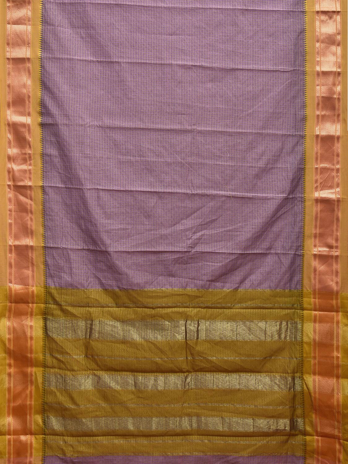 Grey and Olive Bamboo Cotton Saree with Checks Design No Blouse bc0713